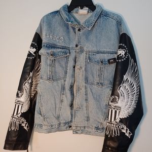 Parasuco Women Denim/Leather Biker Jacket